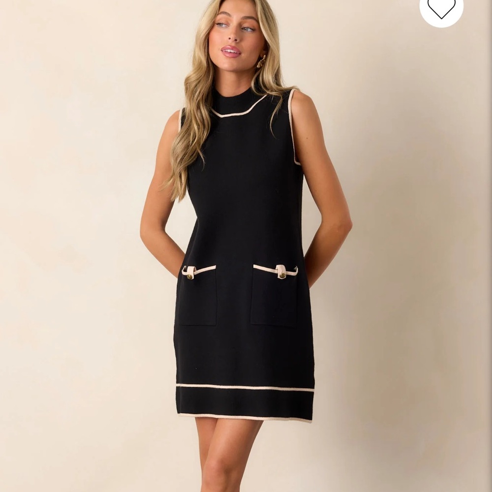 TIMELESS TAPESTRY BLACK SLEEVELESS SWEATER MIDI DRESS